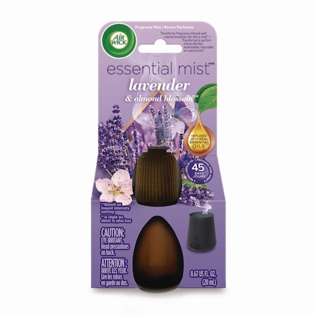 Air Wick Essential Mist Refill, Lavender and Almond Blossom, 0.67 oz Bottle 62338-98552